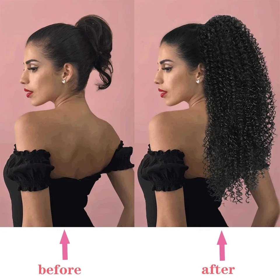 Queue de cheval afro bouclée,  - Drawstring Afro Curly Puff Ponytail avis et prix