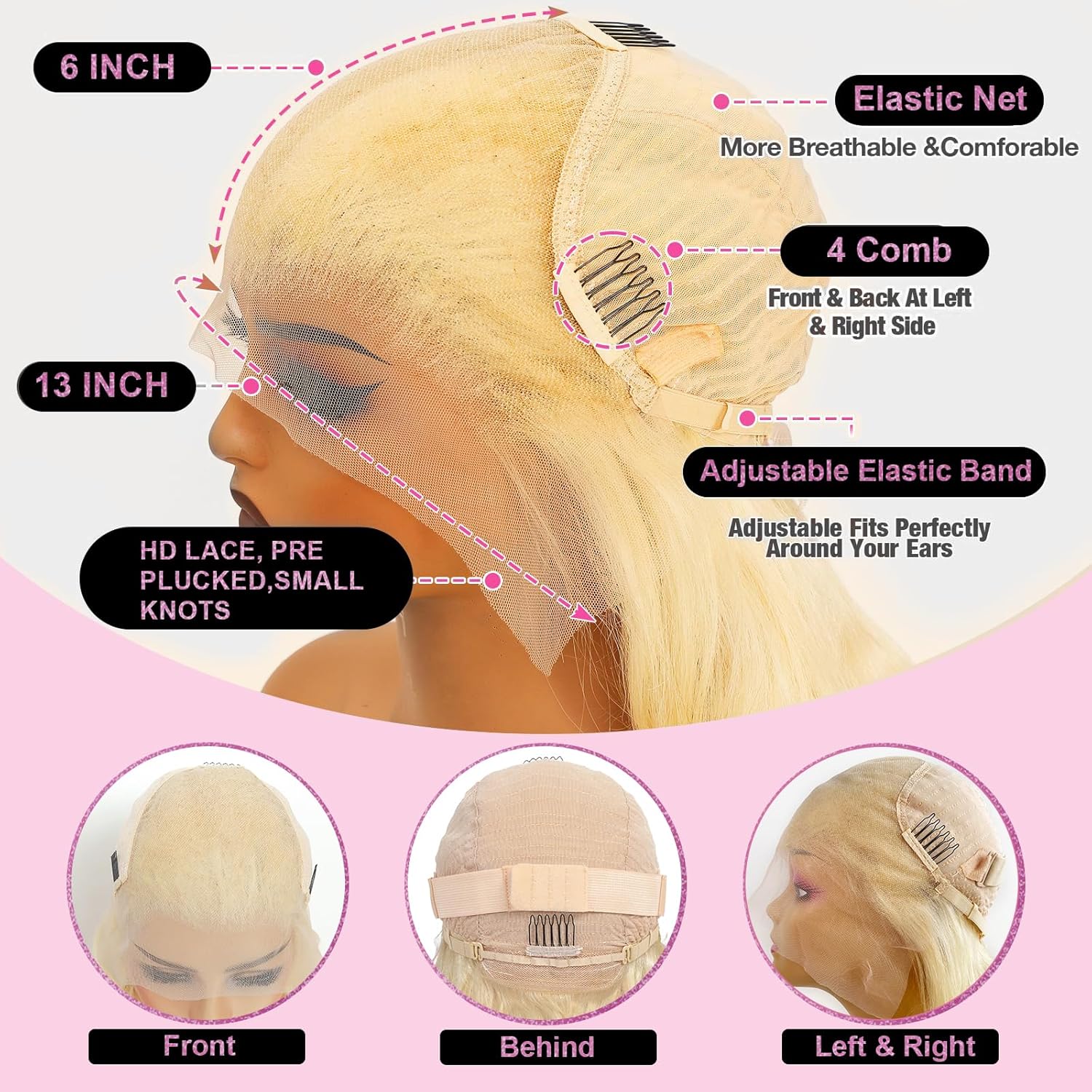 Perruque Lace Front Blonde 613 - 613 Blonde Body Wave Lace Front Wig avis et prix